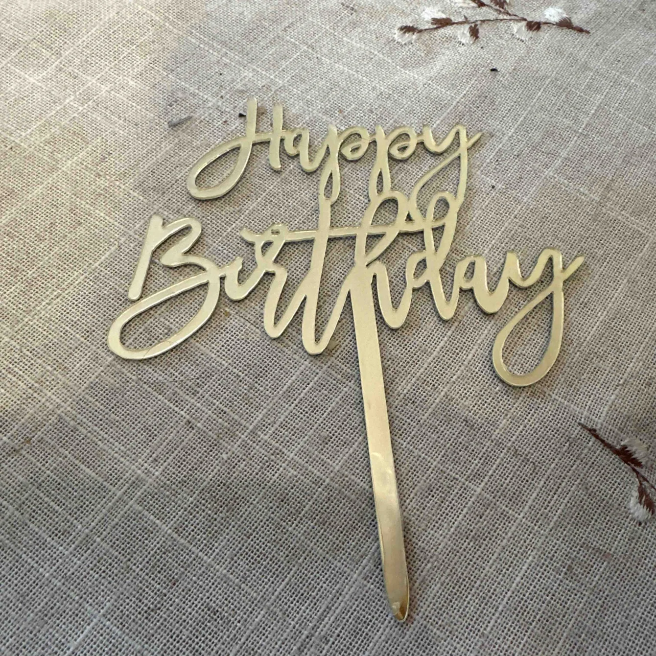 50 PCS Birthday Cake Topper - Elegant Gold Acrylic Party Pick 3PCS Happy Golden Birthday Cake Topper - Gold Glitter Pick for Celebrating Anniversary Theme Party Cake Decorations Supplies 3