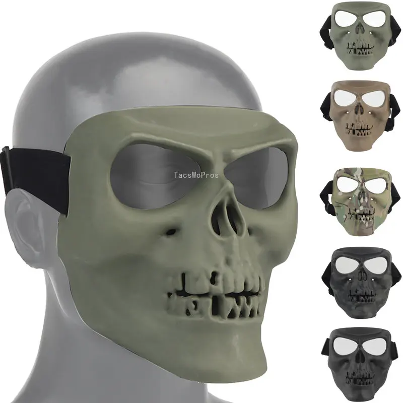 

Tactical Cs Airsoft Mask Breathable Paintball Hunting Combat Full Face Masks Men Women Halloween Party Cosplay Skull Face Mask