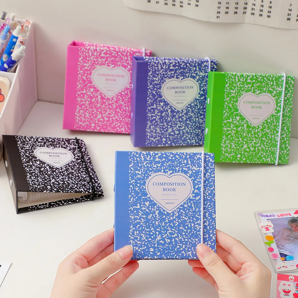 Sharkbang New 3 Ring Collect Book Square Hard Cover 3 Inch Postcards  Refills Sleeves Korean Bandage Sticker Binder Organizer