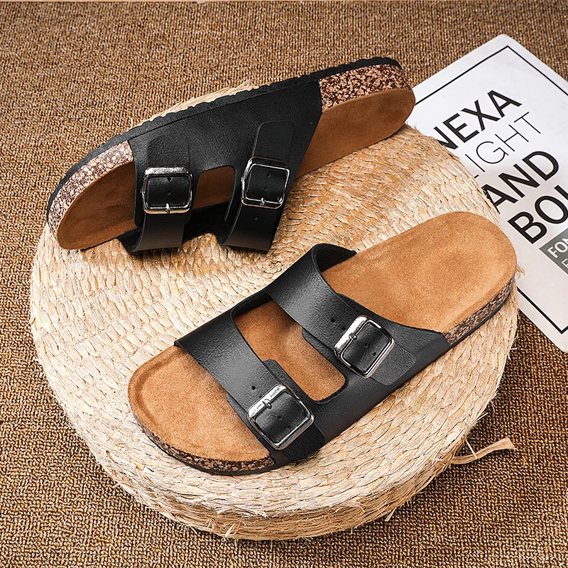 Men Sandals Comfortable Beach Essentials Unisex Sandals Original Brik Flat Cork Footbed Open Toe Slides Plus Size