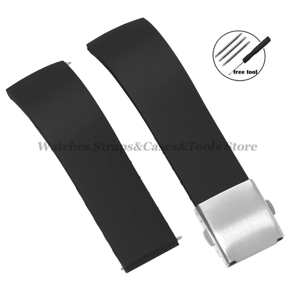 Premium Silicone Quick Release Waterproof Sport Watch Strap - Men's Rubber Wristband in Multiple Sizes