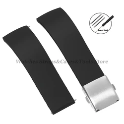 Premium Silicone Quick Release Waterproof Sport Watch Strap - Men's Rubber Wristband in Multiple Sizes - 22mm (Black)