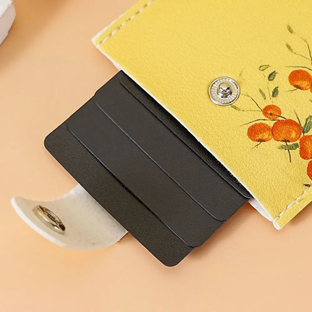 Laminated Concealed Pull-out Business Card Case 4 Card Pockets PU Leather RFID Blocking ID Card Holder Mini Wallets