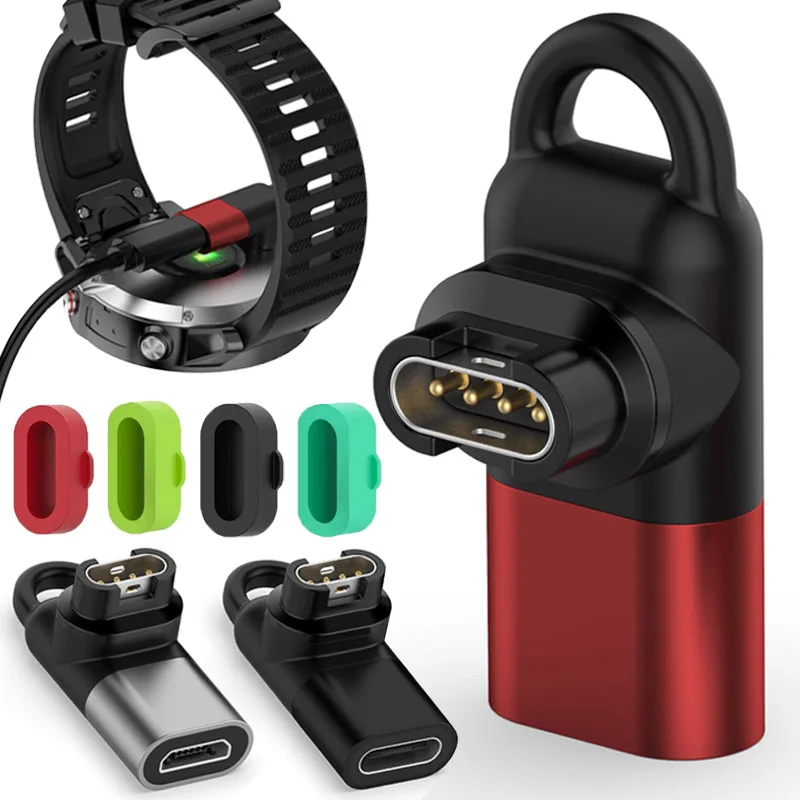 

For Garmin Fenix 7/6/5 Vivoactive 4/3 Forerunner 955/965 Portable Watch Charger Adapter Type C/Micro/IOS Fast Charging Converter