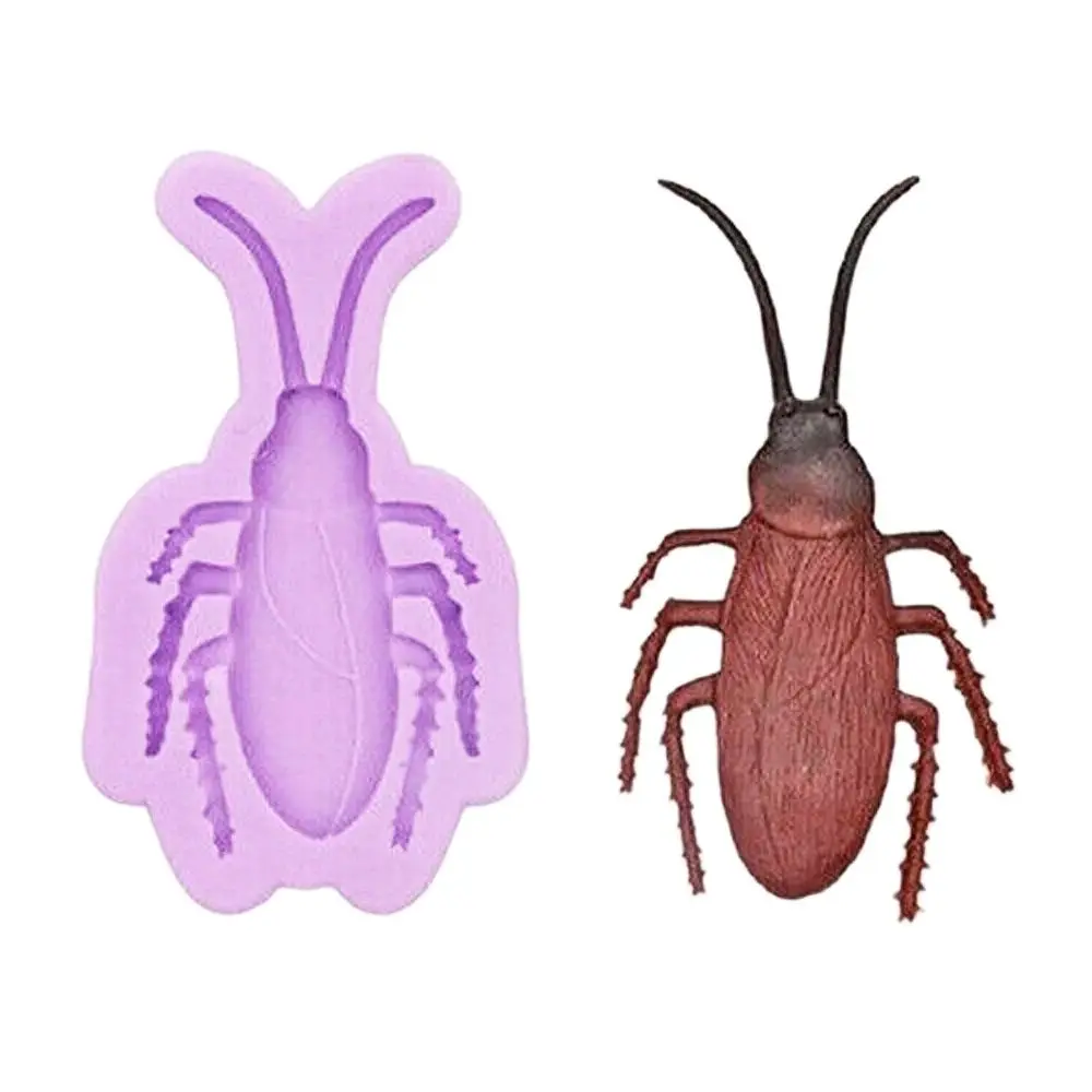 Cockroach Cley Model Cockroach Silicone Mould 3D Roach Bugs Fondant Icing Chocolate Cake ...