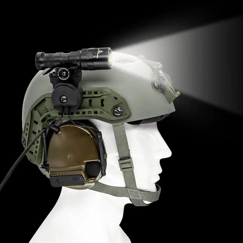 TAC-SKY Tactical Flashlight Mount Bracket for Helmet Suitable for Tactical Headset COMTAC Bracket Fast Ops Core ARC Rail Adapte