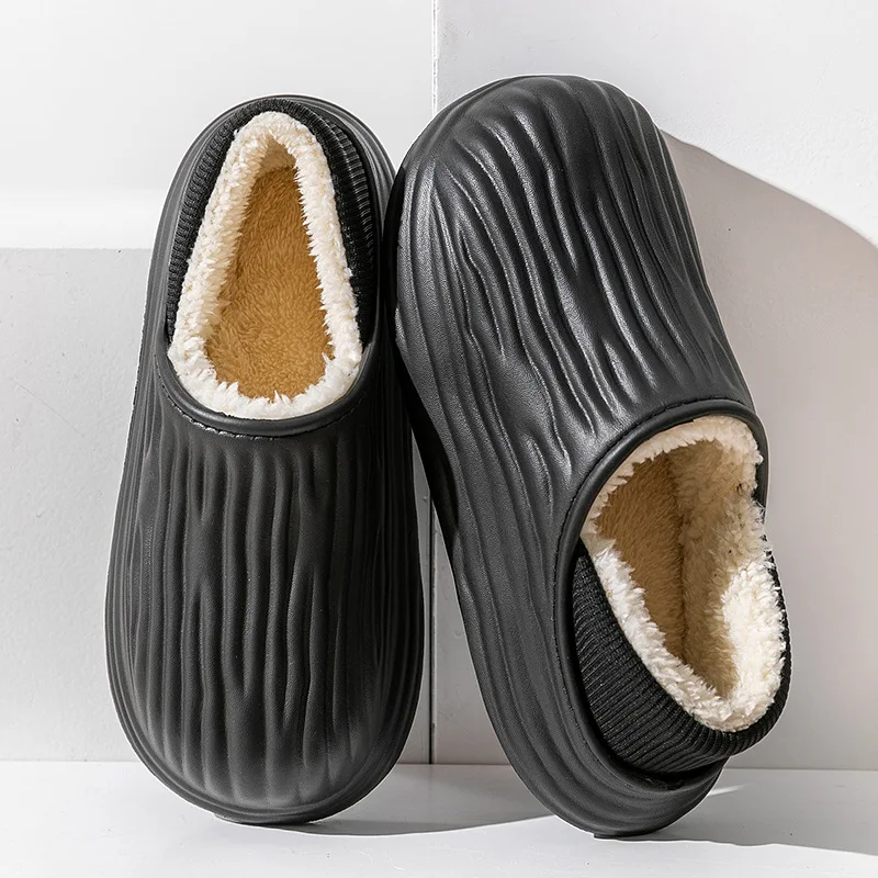 

Winter Women Slippers 2023 New EVA Waterproof Warm Home Indoor Plush Home Non-Slip Shoes Men Cotton Shoes Home Couple Slippers