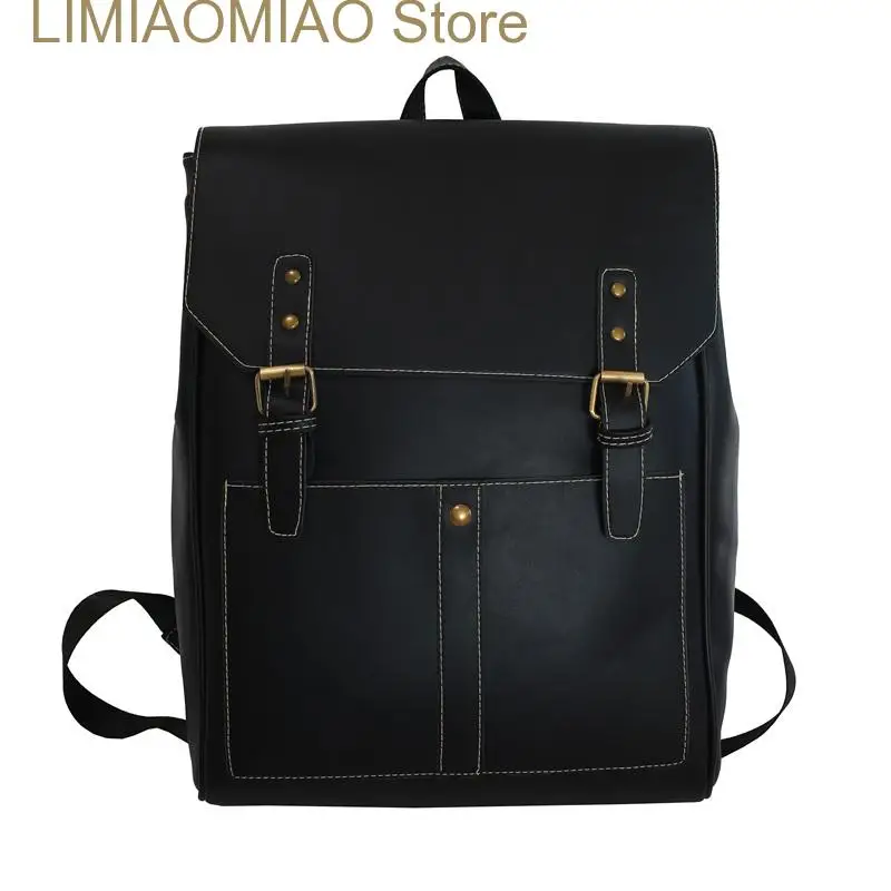 New PU Leather Woman Backpack High Quality Female Rucksack Vintage Double Shoulder Bag Large Capacity School Bag Backpacks