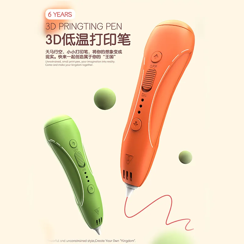Luxmoc Creative 3d Printing Pen Low Temperature Not Hot 3D Drawing Pen DIY Three-Dimensional Graffiti Models 3D Drawing