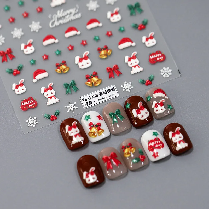 

[Meow.Sensei] Thin Tough Nail Stickers Relief Adhesive Nail Sticker Nail Jewelry TS-3262 Christmas Story