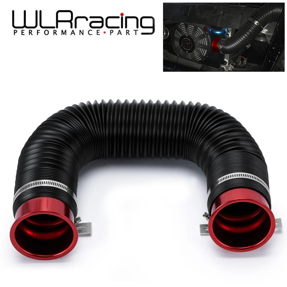 Black Senyar 76mm 3inch Intake Air Pipe,Universal Car Cold Air Intake Inlet Pipe Flexible Duct Tube Hose Kit with Mounting Clamps 