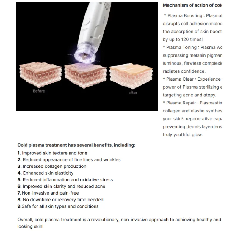 Fusion Plasma Cold Jet Scalp Diamond Stamp Jet Ozone-Jet Plasma Machine