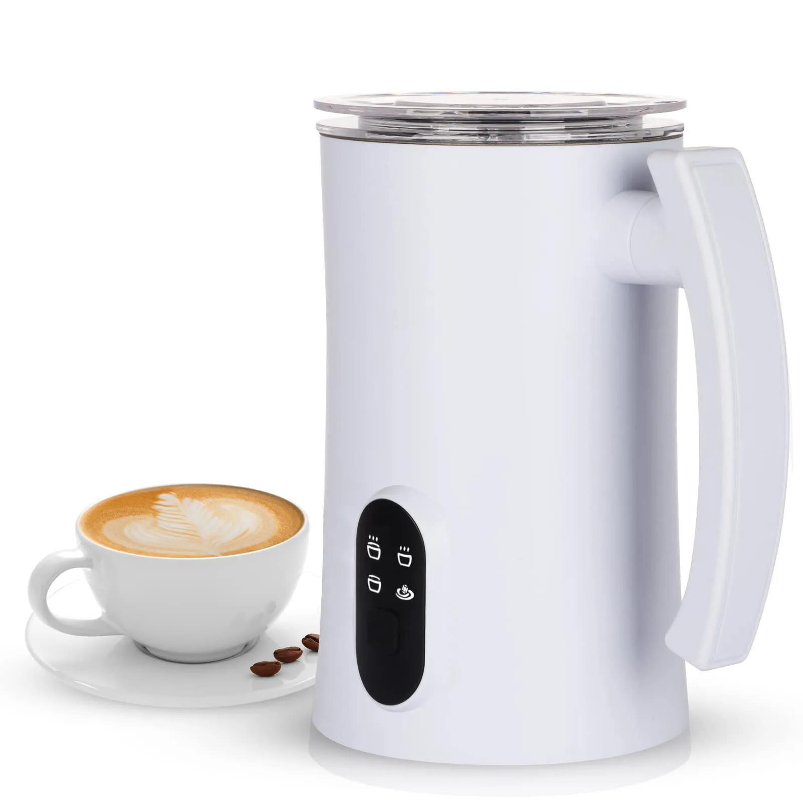 Nuovoware Espumador de leche 4 en 1 y vaporizador con pantalla de control  de temperatura, espumador automático eléctrico para leche de chocolate
