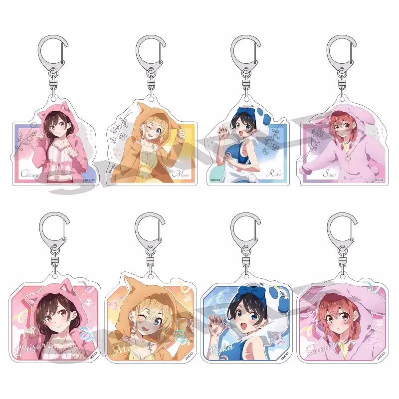 

Rent A Girlfriend Kanojo Okarishimasu Ichinose Chizuru Ruka Keychain Cosplay Acrylic Figure Keyring Kids Toy a5106