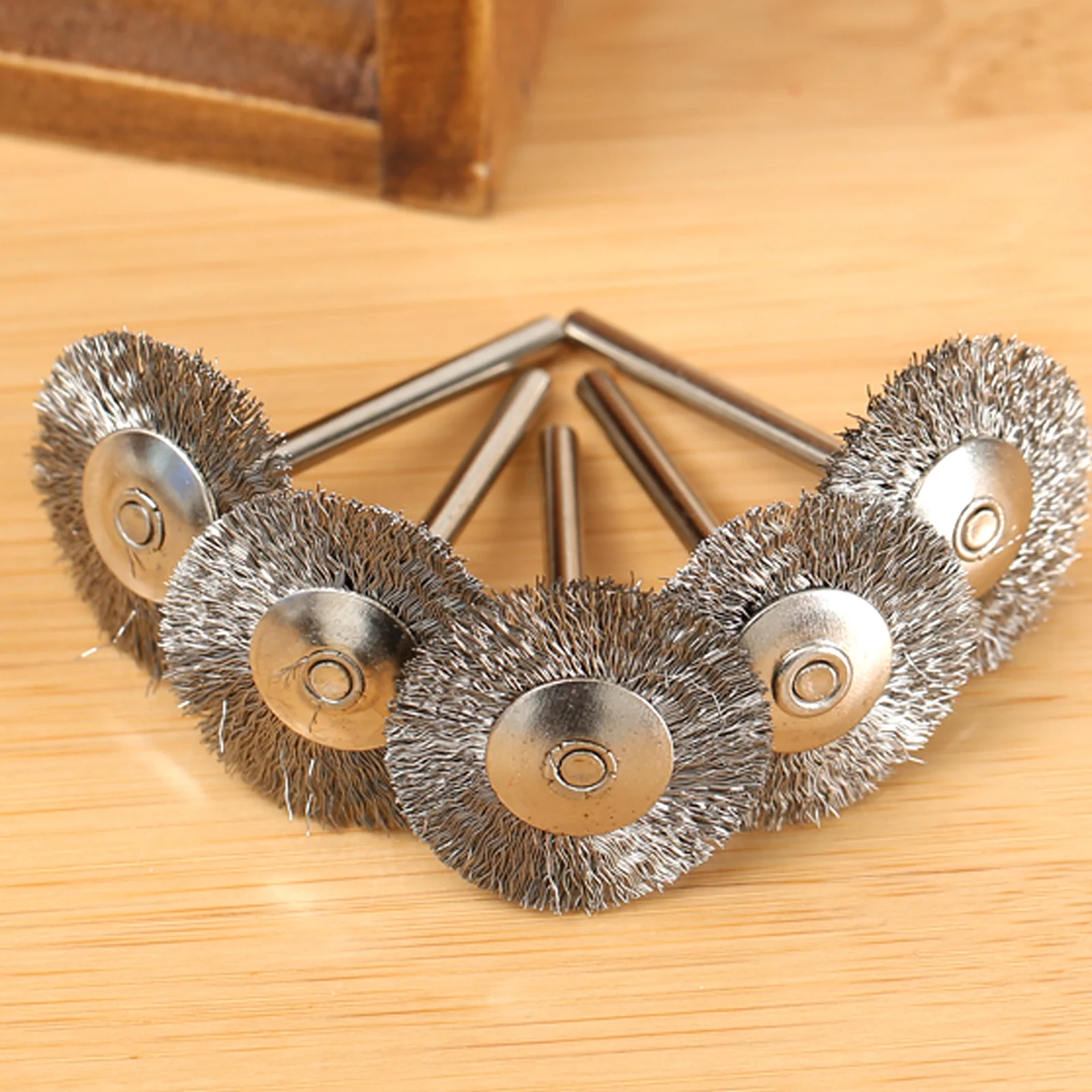 5Pcs 25mm Stainless Steel Wire Wheel Brushes Set for Mini Drill Grinder Rotary Tools Polishing Dremel Brush Dremel Accessories