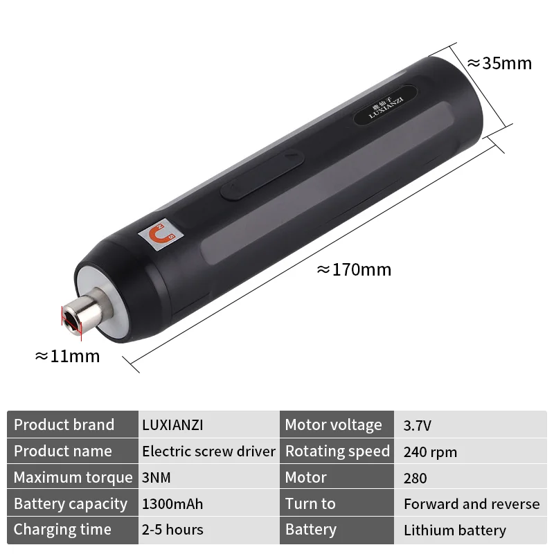Luxianzi akumulátorové elektrický šroubovák sada 6.8V energie nářadí domácnost kombinace dobíjecí baterie mini vrtačka magnetický kousek