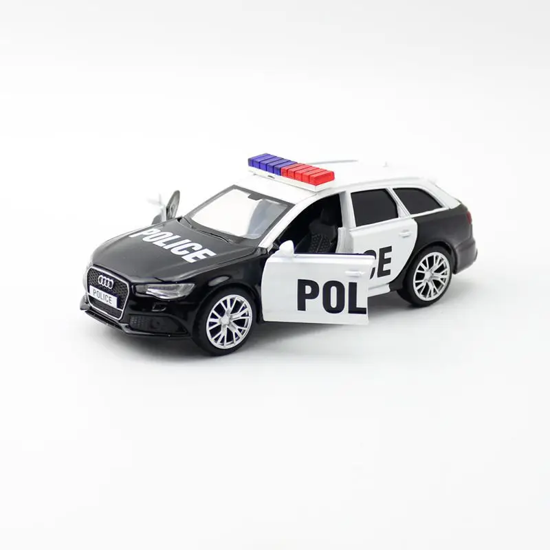 

Модель автомобиля JKM из сплава, детские игрушки, 1:36 Audi RS6, спортивный полицейский автомобиль, приставка на две двери