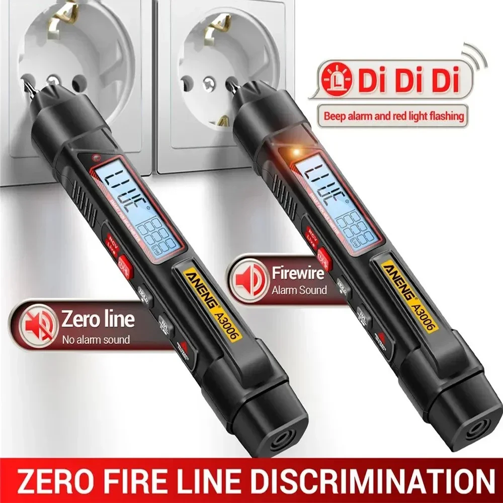 Digital Multimeter Multimeter Tester Analog Multimeter Multifunctional Wire Breakage Sensing Pen A3006 Digital Multimeter High Precision 4000 Counts Professional AC/DC Voltage Tester