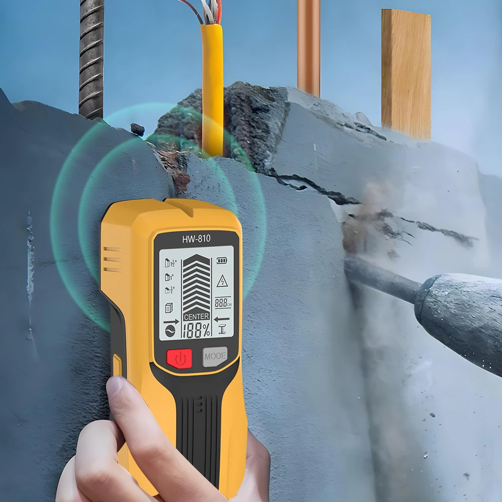 6 in 1 Smart Stud Finder Wall Scanner Electric Wall Scanner Sensor Studs Detector for AC Wire Metal Studs Wood Joist Pipe