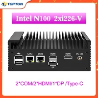 12th Gen Intel N100 Fanless Mini PC 2xi226-V 2.5G 2*COM NVMe 1*DP Efficient Cooling Solid Firewall Server Industrial Computer 1