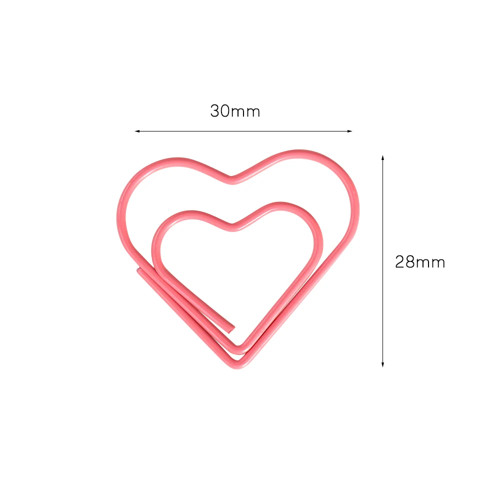 Paper Clips Binder Clips Metal Clamp Clips Book Clips 30pcs/set Heart Bookmark