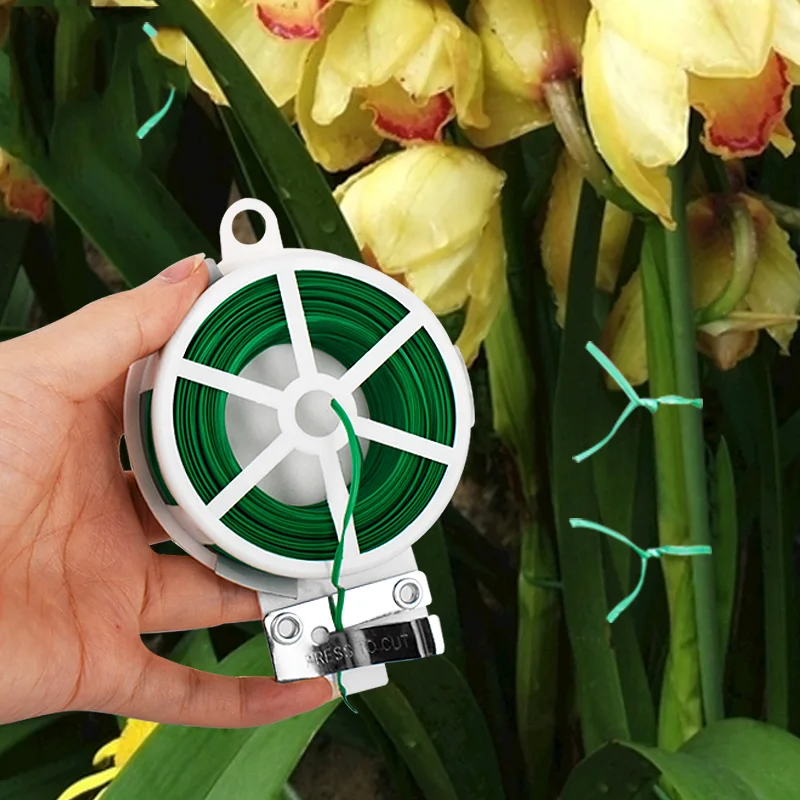 Plant Ties 20~100m Gardening Twist Ties Plant Binding Wire Support Care Flower Creeper Vines Hoops Fixed