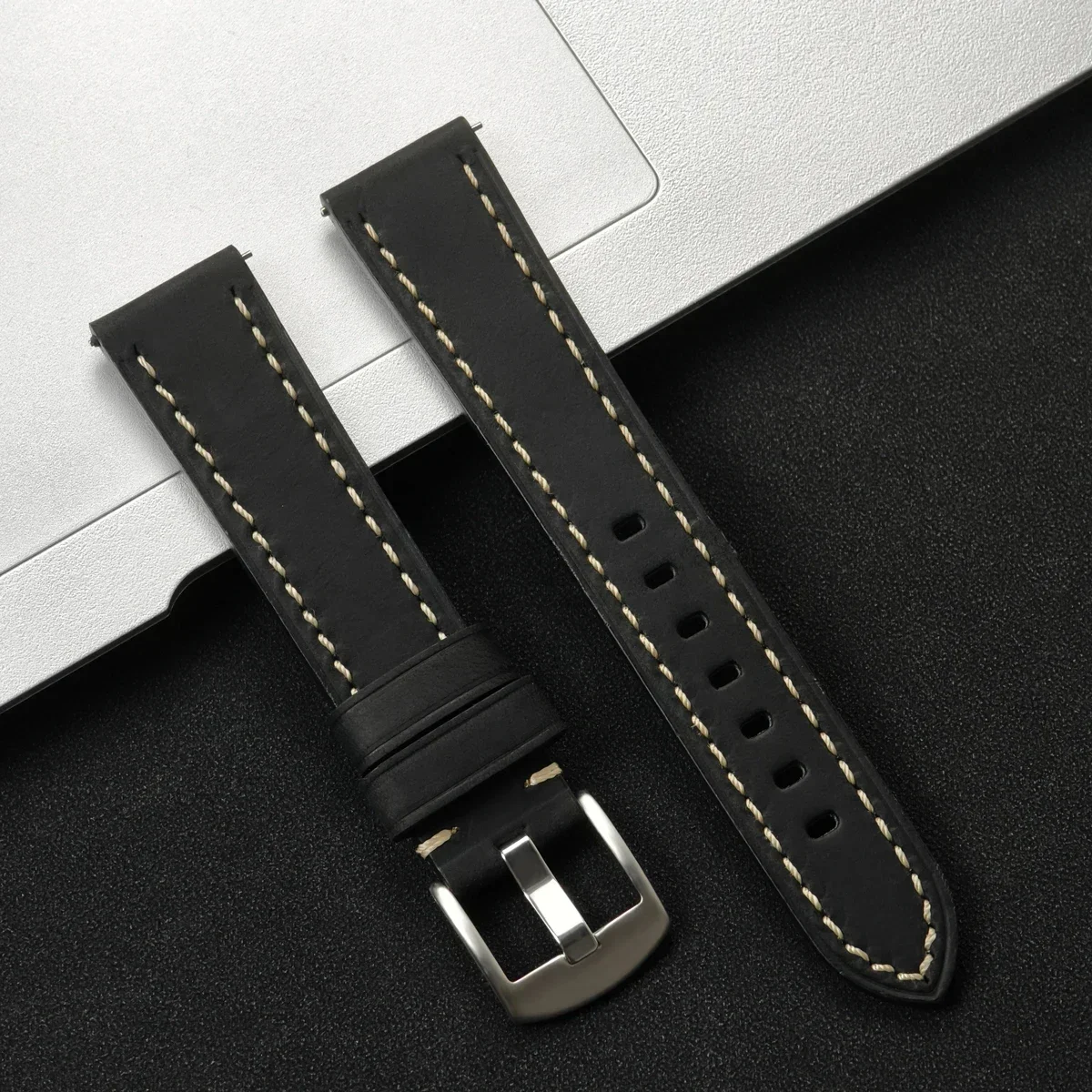 Premium Leather Wristband - Soft Adjustable Strap