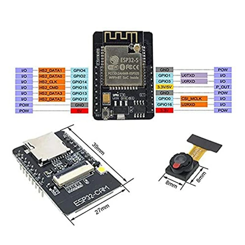 ESP32-CAM Wifi Module 2.4G Antenna ESP32 Serial To Wifi ESP32 CAM Development Board 5V Bluetooth With OV2640 Camera