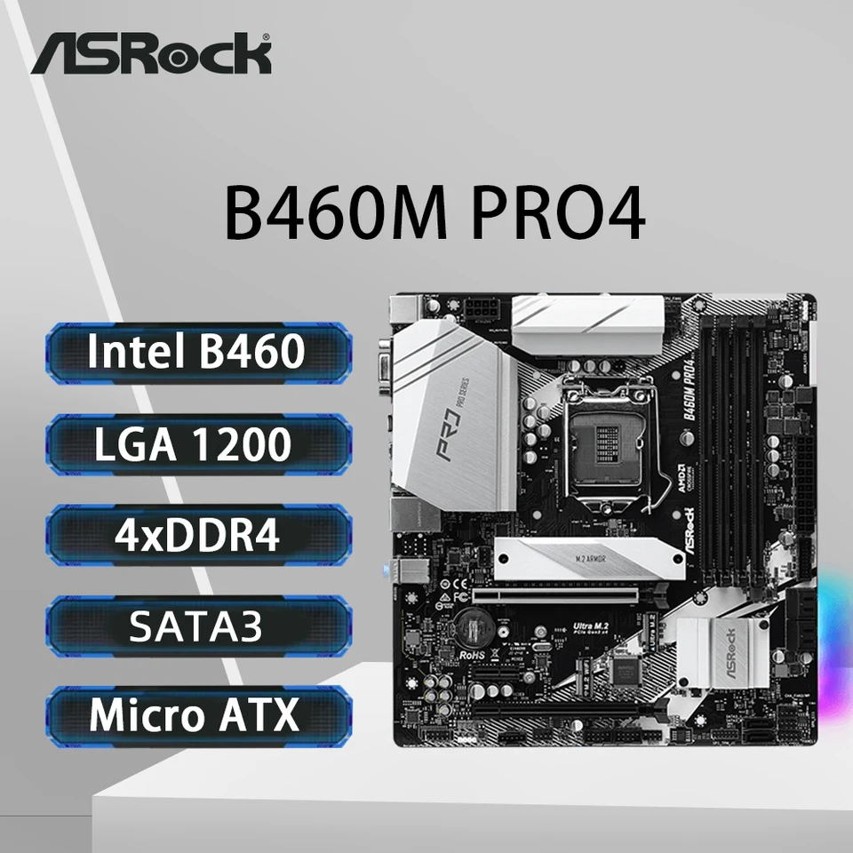 CPU Intel Core i5-10600K ASRock B460M Pro4 Atx Motherboard Asrock