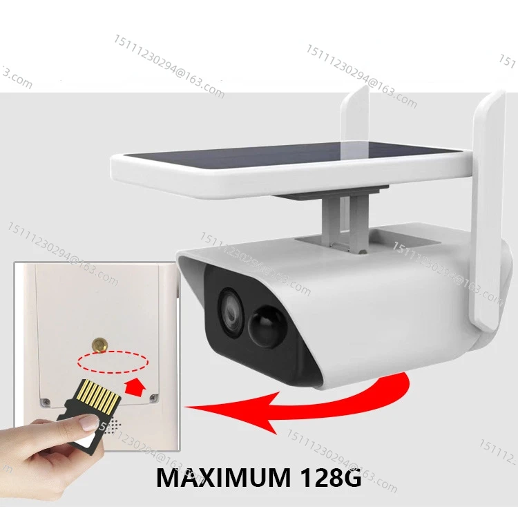 태양 감시 카메라 저전력 카메라, 무선 HD 와이파이 방수 볼트 카메라, 태양광 4MP