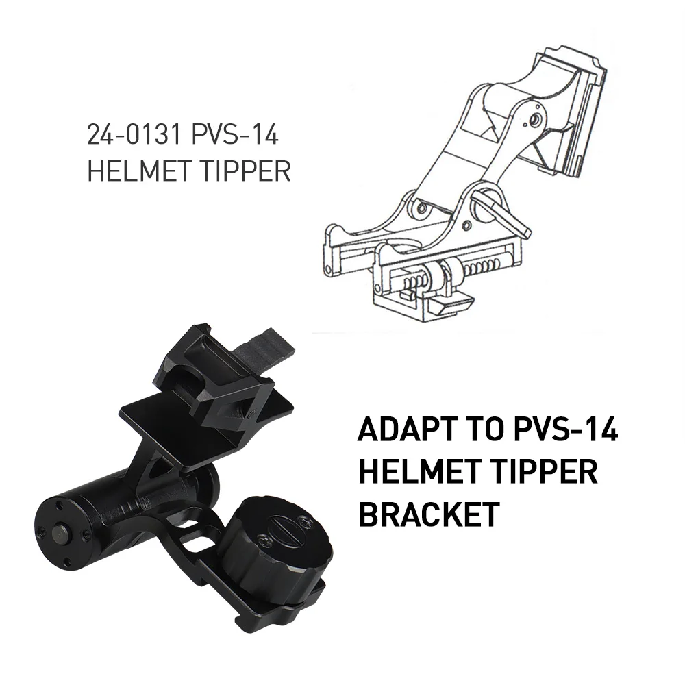 

NVM-14 Night Vision Goggles Dovetail J Arm Tactical Metal NVG Mount Helmet Bracket Adapter for Hunting Airsoft