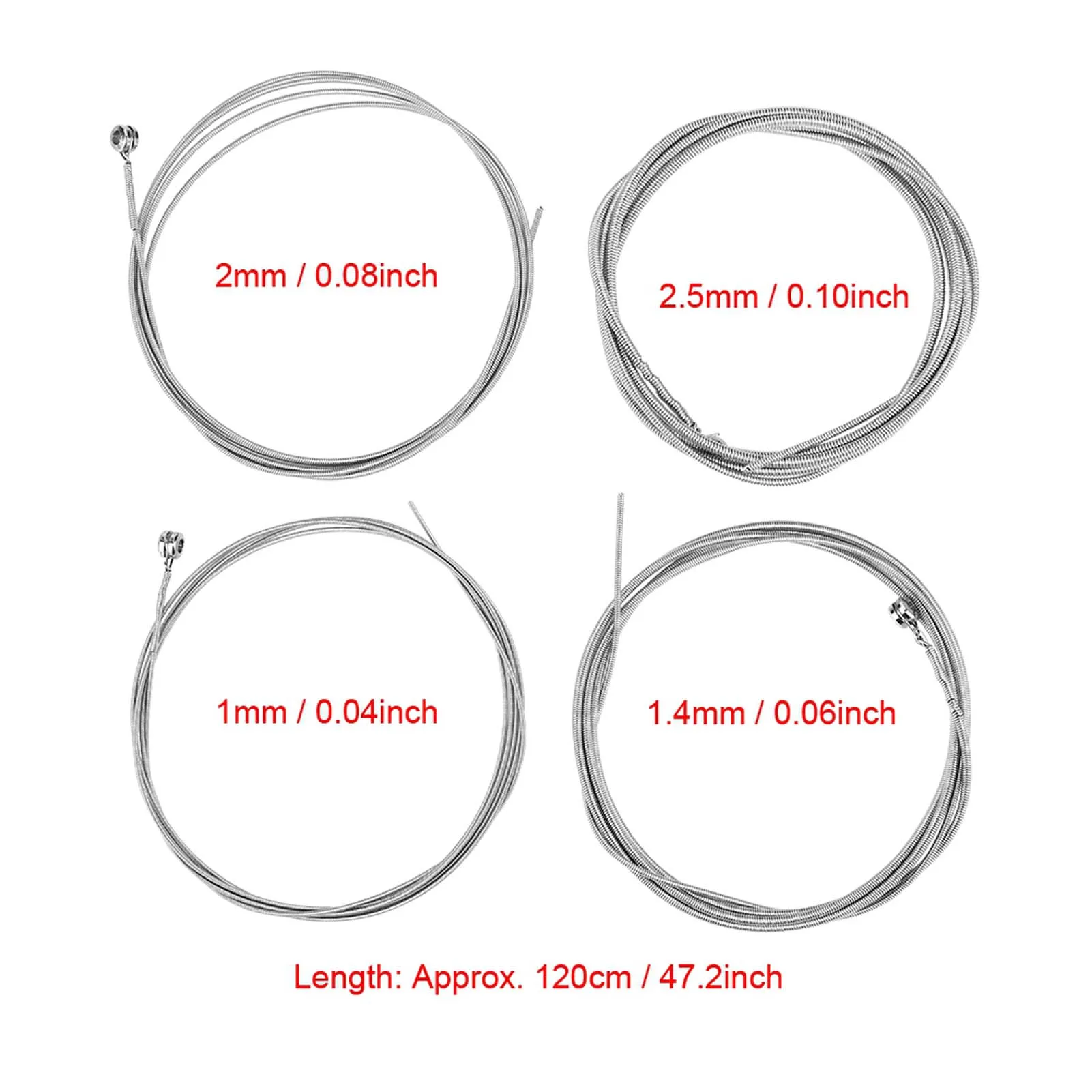 4-String Bass Strings Electric Bass Strings 1mm 1.4mm 2mm 2.5mm 4-String Electric Bass Strings Instrument Accessories