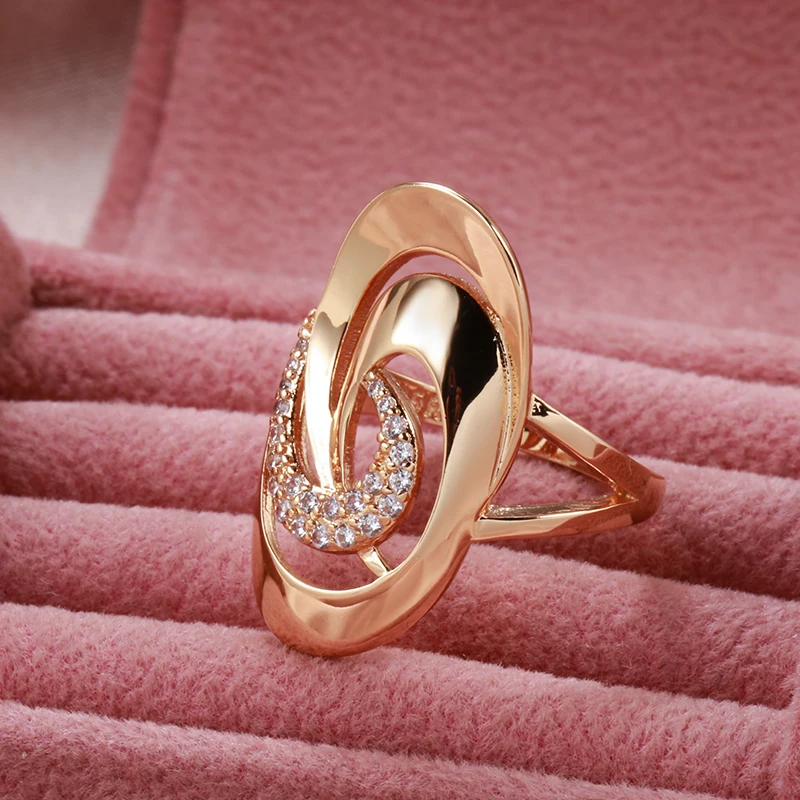 585 Rose Gold Rings for Women Natural Zircon Ring wedding rings gold rings
