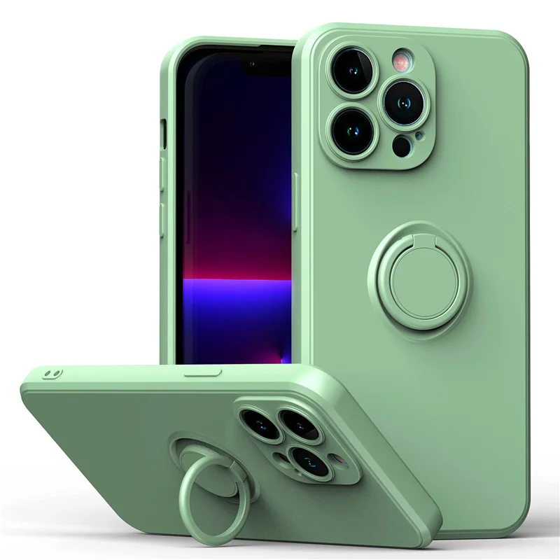 Coque téléphone magnétique en silicone avec anneau de support_voghion.com