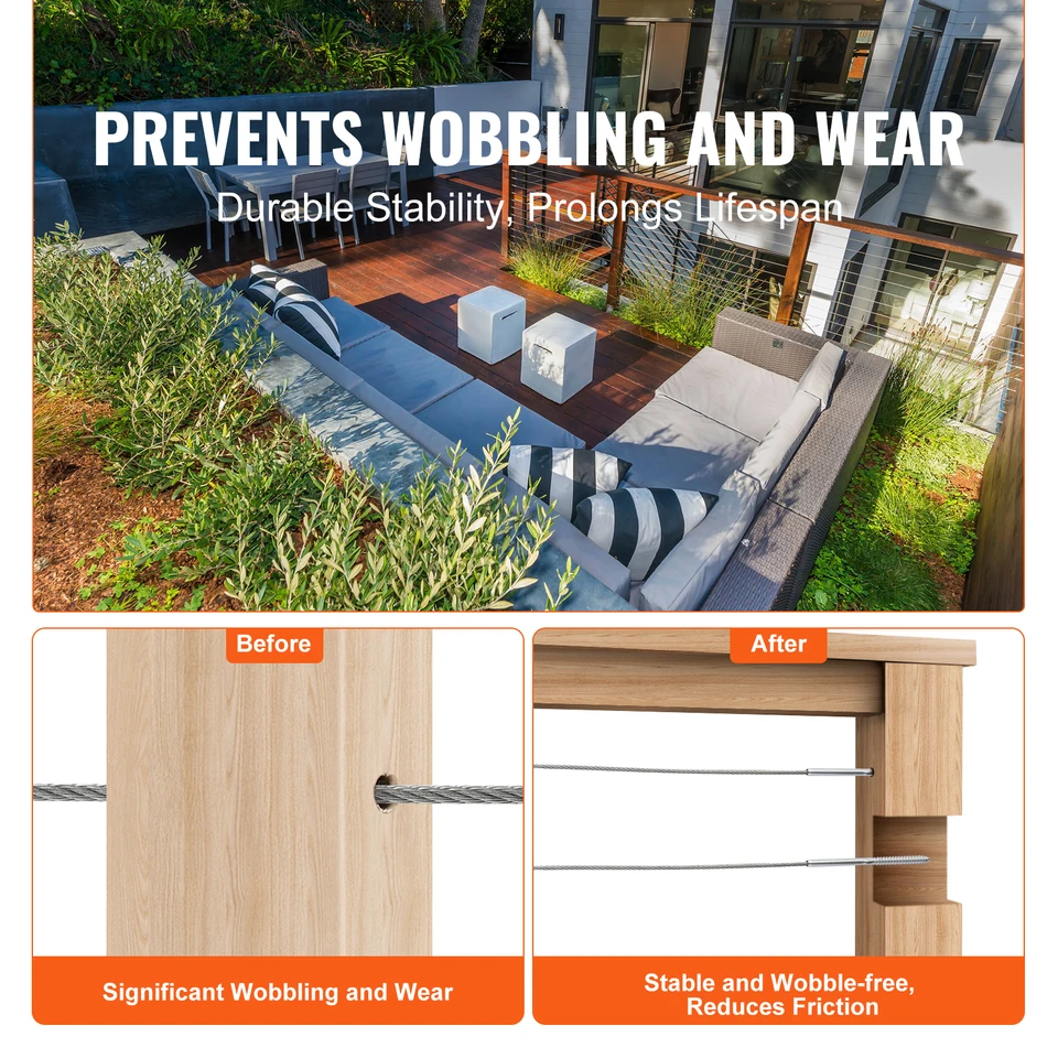 VEVOR Kit Ringhiera Per Cavi 102 Pezzi - Terminali In Acciaio Inox T316 Per Cavi Da 1/8" - Per Ringhiere, Balconi E Recinzioni - Foto 3