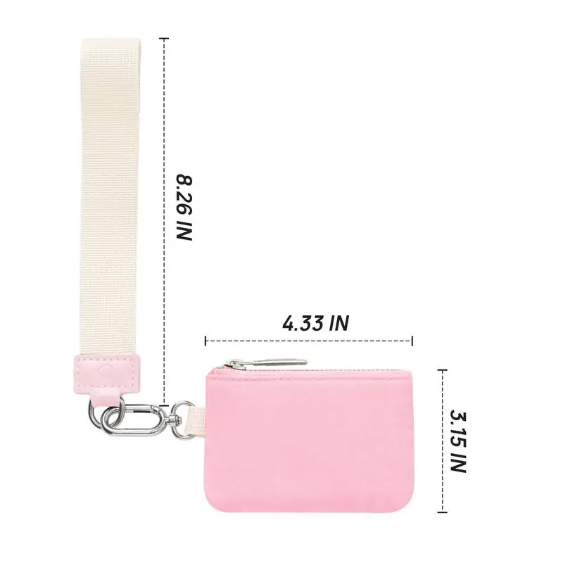 Mini Zip Around Wristlet Wallet for Women Dual Pouch Wristlet Portable Coin Purse Mini Women Coin Pocket