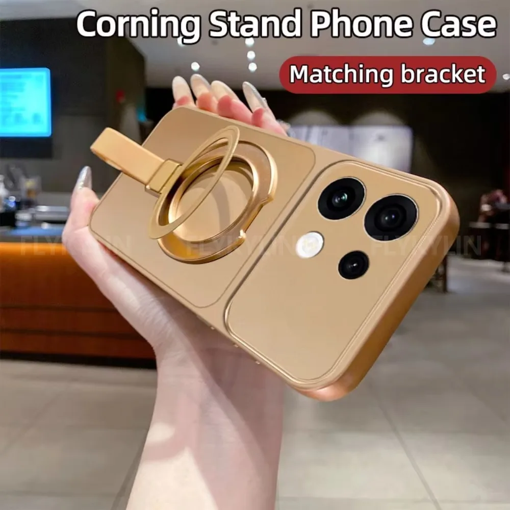 Magnetic Bracket Wrist Strap Ring Phone Case - Shockproof Soft Cover