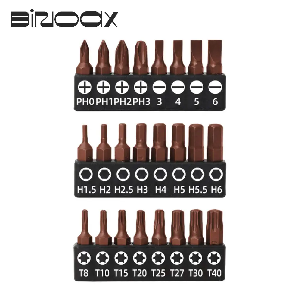Binoax 8개 1/4 드라이버 비트 세트 S2 25mm 십자형 육각형 Torx 비트..