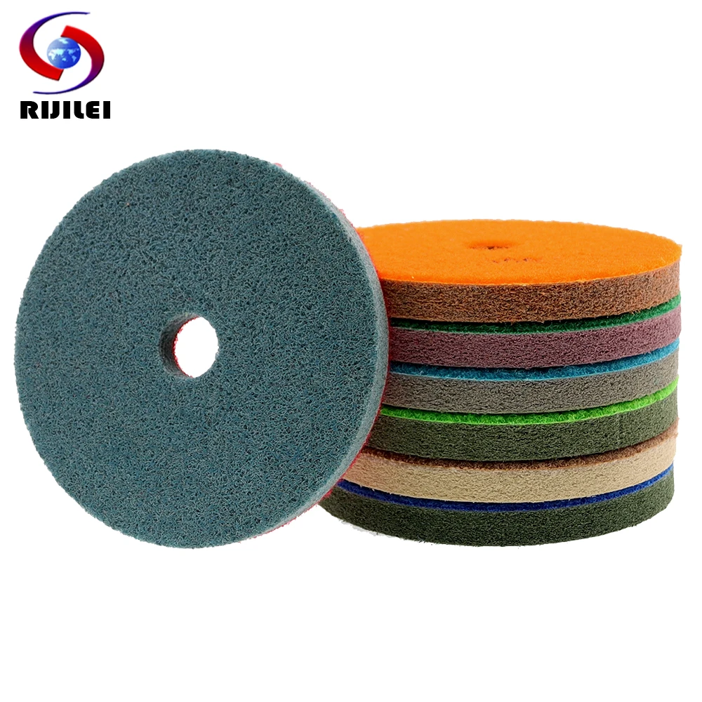 7 Pieces/Lot 5 Inch Sponge Polishing Pads 125 MM Professional Diamond Sponge Floor Grinding Disc For Marble Granite Stone shdiatool dia 50mm m14 vacuum brazed diamond core bits professional ceramic drilling bits stone hole saw diamond drill bit