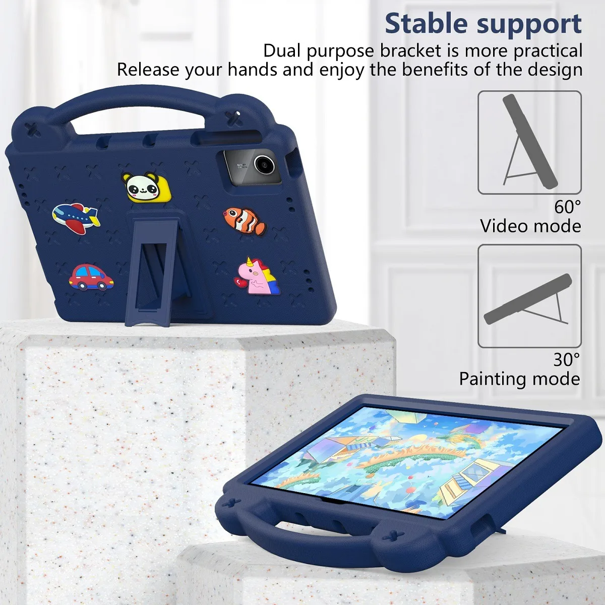 Children's EVA Stand Case with Handle Holder - Durable Protective Cover