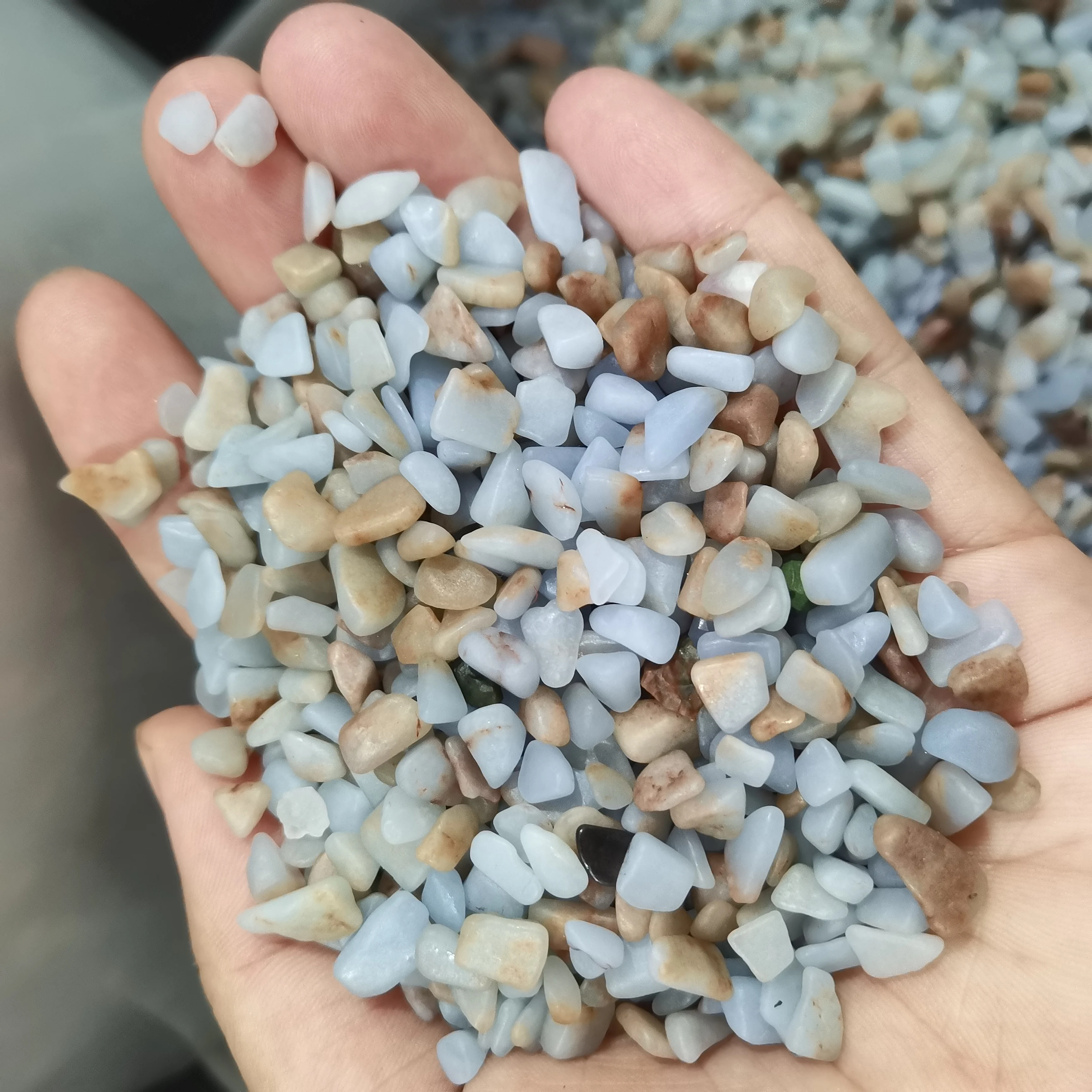 3-5 Natural Blue Angelite Gravel Irregular Crystal Stones Reiki Healing Crystal Quartz Specimen Natural Stones and Minerals 3