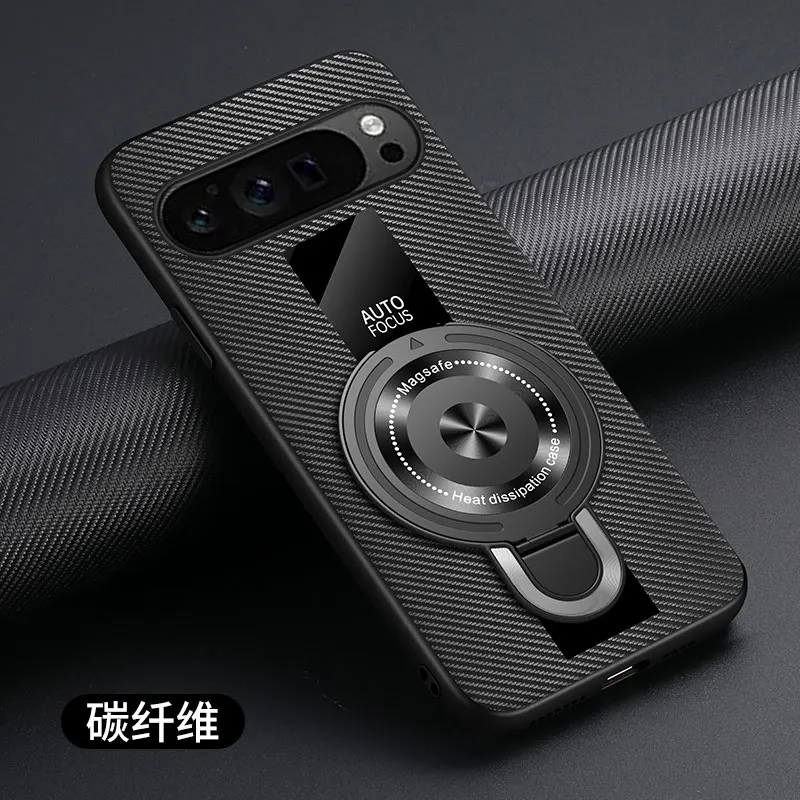 Luxury Shockproof Case with Magnetic Ring Holder - Plexiglass, PU Silicone, and Sheepskin Leather
