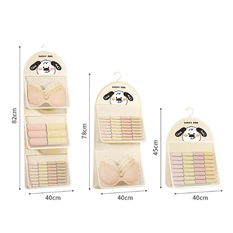 1/2/3Layer Storage Mesh Bag Save Space Underwear Socks Storage Bag Breathable Wardrobe Organizer With Clothes Hanger