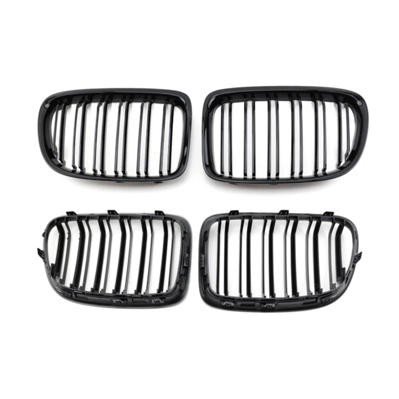 New Look Car Grille Grill Front Kidney Glossy 2 Line Double Slat For BMW X1 E84 2010-2015 Car Accessories