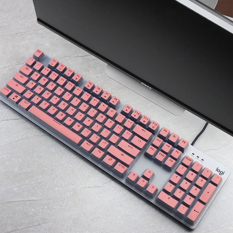Enhanced Transparent Waterproof Silicone Keyboard Cover - Clear/Black/Pink