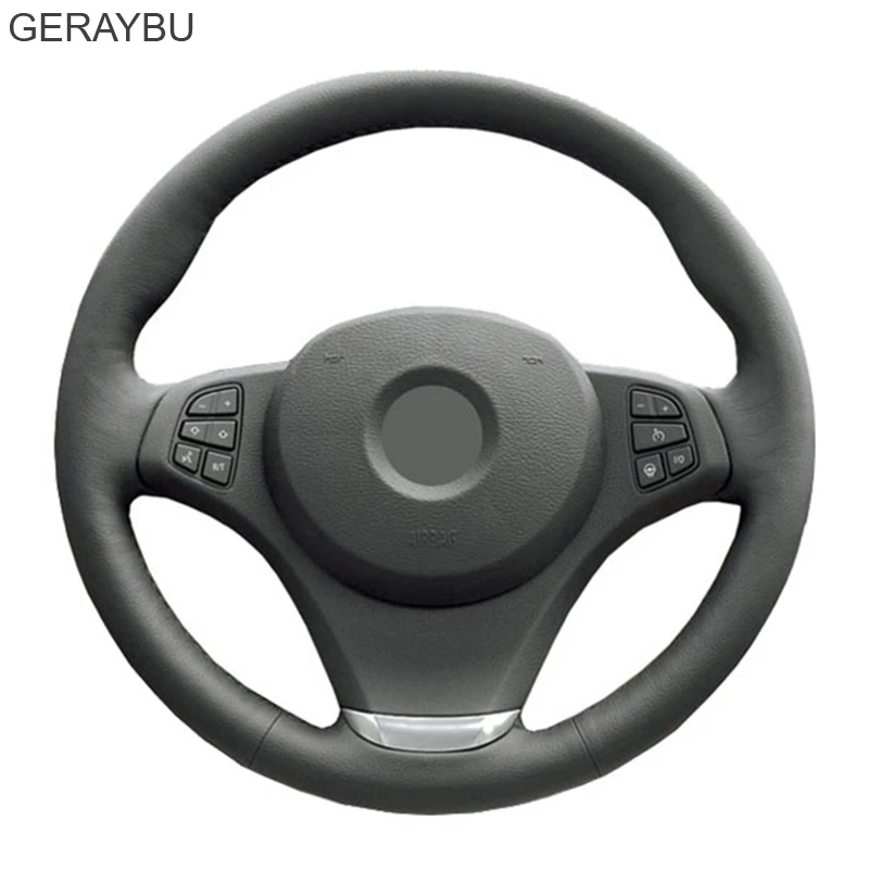 DIY Car Steering Wheel Cover For BMW E83 X3 2003-2010 E53 X5 2004-2006 Leather