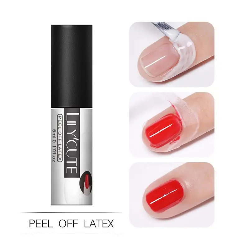 LILYCUTE 5/7ml Anti-freezing Latex Tape Peel Off Protect Nail Polish Odor-Free Cuticle Guard Cuticle Protector Nail Art Varnish