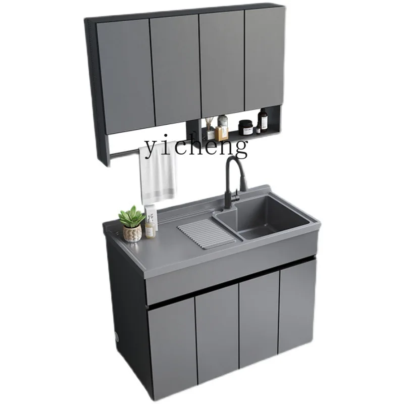 

Xl Alumimum Wash Wardrobe Assemblage Zone Washboard Laundry Table Hand Washing Wash Basin Slot All-in-One Cabinet