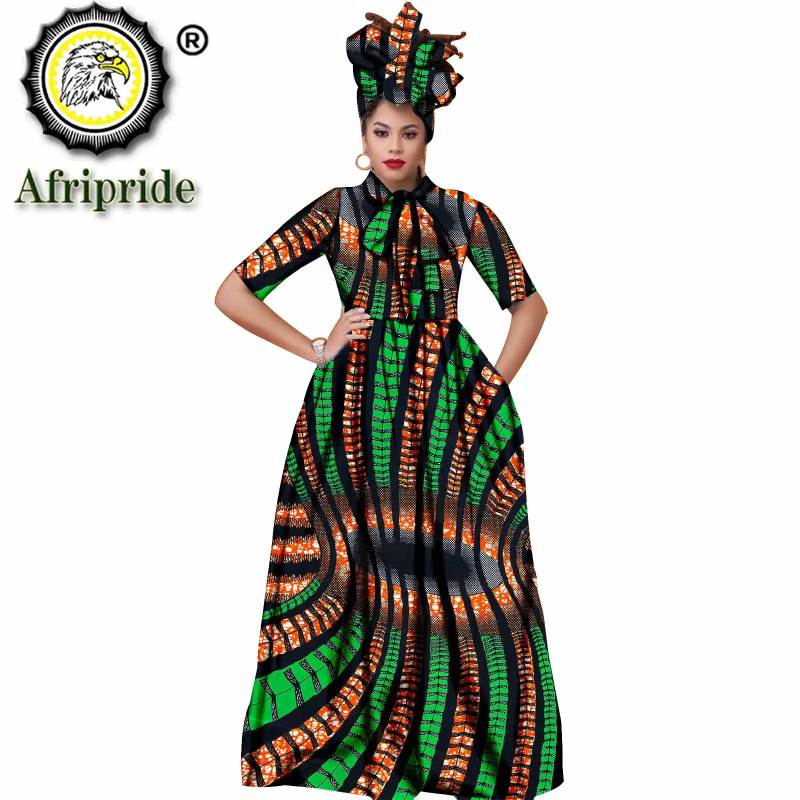 chinese dress ladies HongyuAmy Women's African Ruffle Long Sleeve Dress Ankara Print Maxi Dresses(Small,Color  B) at Amazon Women's Clothing store