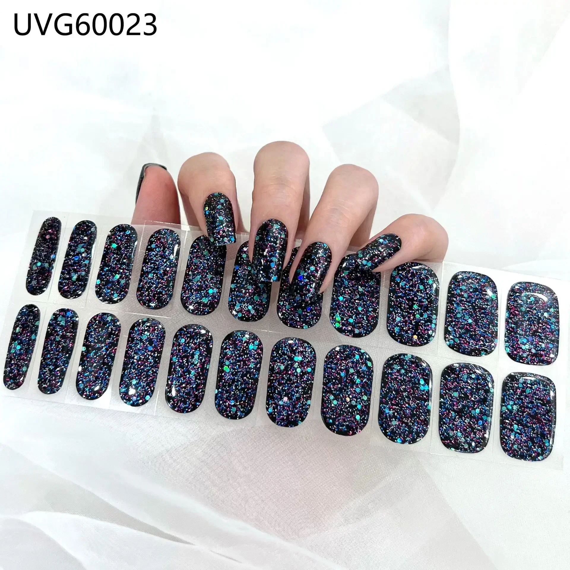 Premium Semi-Cured Nail Wraps Set - Waterproof, Long-Lasting Gel Nail Stickers
